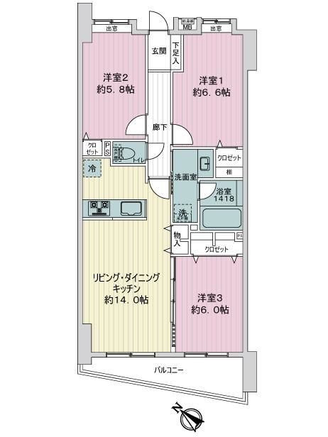 ダイアパレス永山ホワイトエレガンス 間取図・土地図