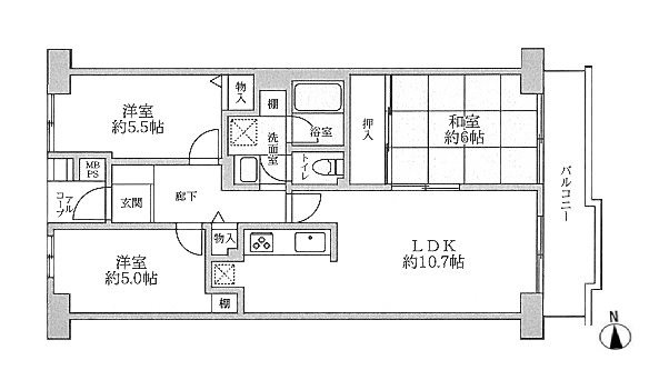 パレ平塚すみれ平壱番館 間取図・土地図