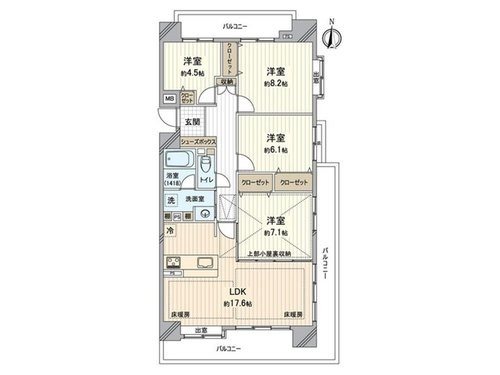 シティ能見台つどいの街壱番館 間取図・土地図