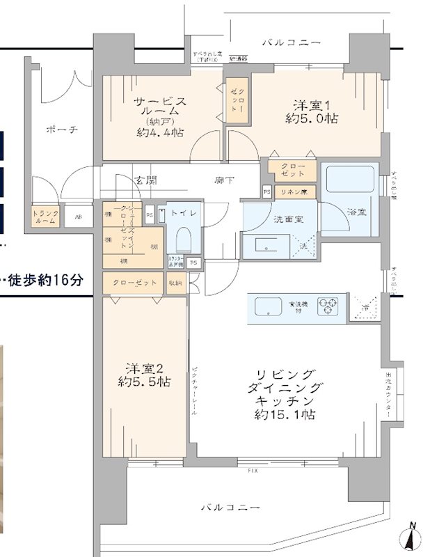 クリオ中村橋壱番館 間取図・土地図