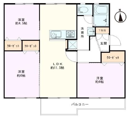 鶴川2丁目団地 間取図・土地図