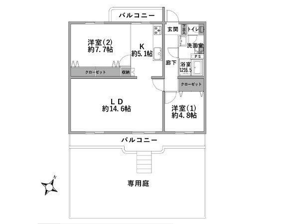 羽根沢第一住宅 間取図・土地図