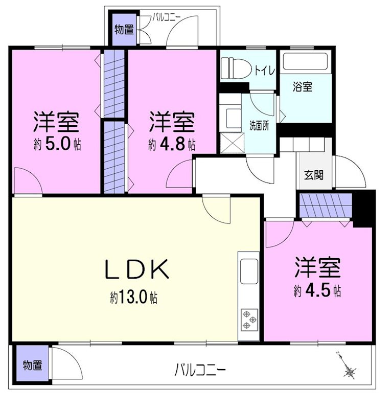 谷津遊園ハイツ     間取図・土地図