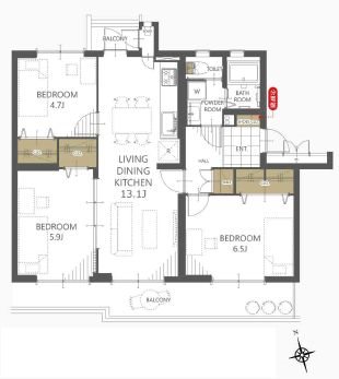 稲毛高浜北住宅 間取図・土地図