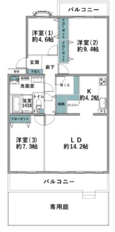 小山田桜台団地２－１５団地 間取図・土地図