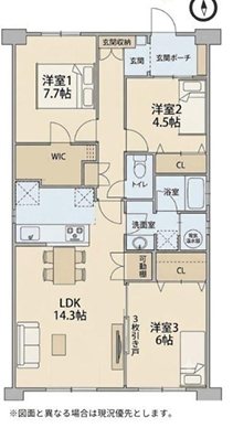 稲毛パークハウスＣ棟 間取図・土地図