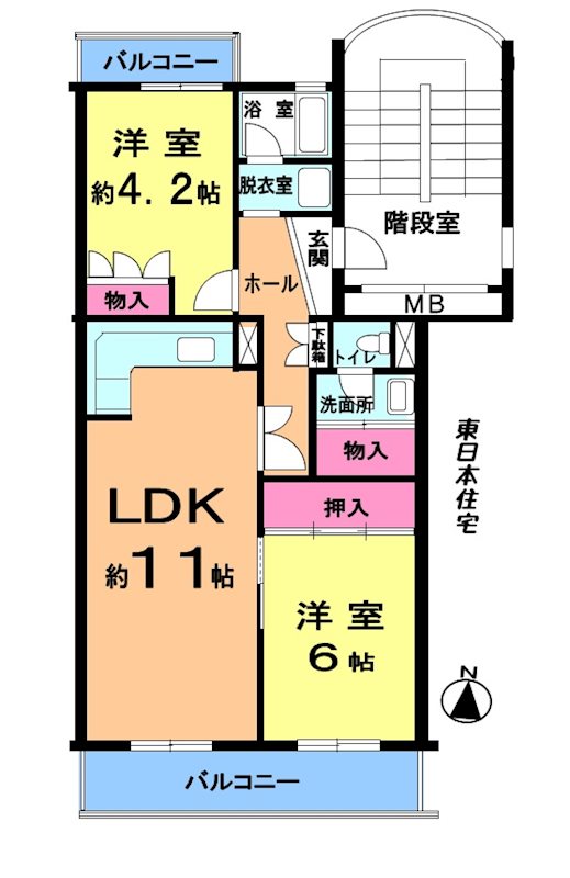 吾妻北第１住宅 間取図・土地図