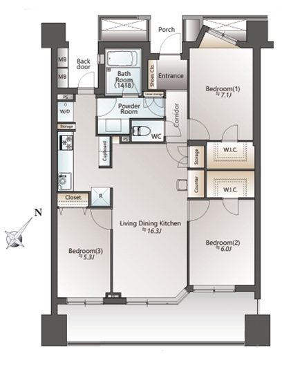 レクセルマンション高根公団 間取図・土地図