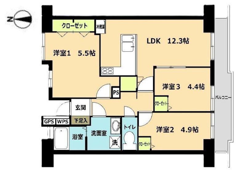 美浜東エステート６号棟 間取図・土地図
