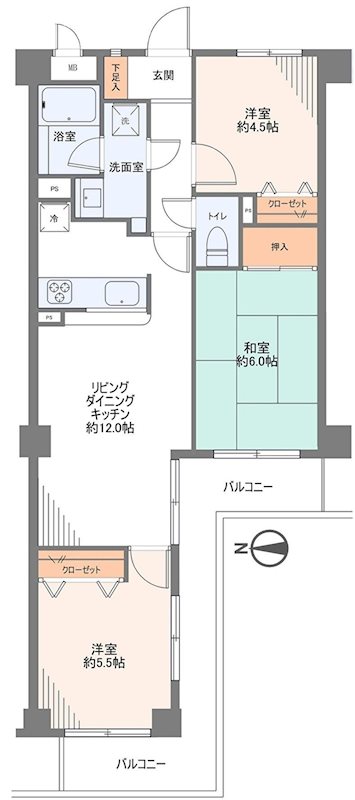 ライオンズマンション杉田第５ 間取図・土地図