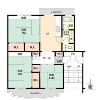 落合団地4-2 間取図・土地図