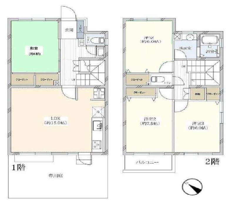 タウンハウス永山   間取図・土地図