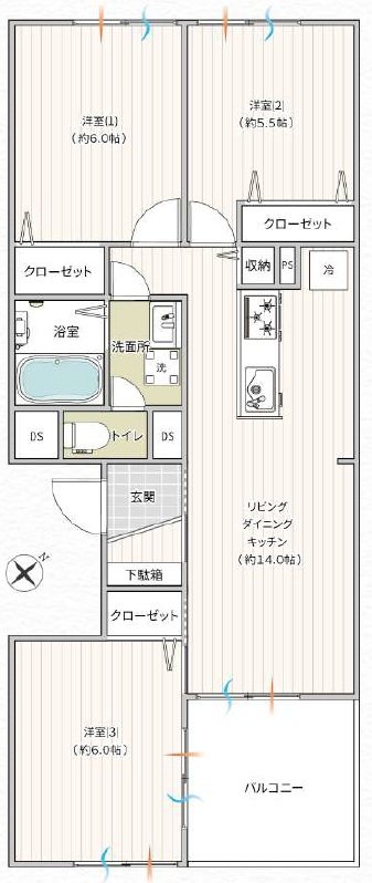 竹山団地 間取図・土地図