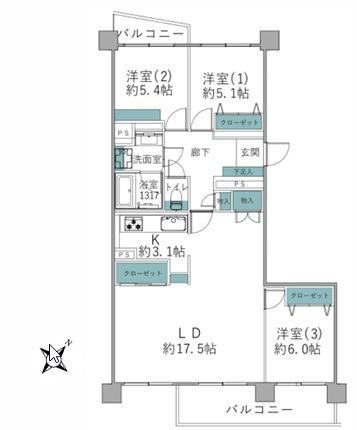 若葉台団地 間取図・土地図