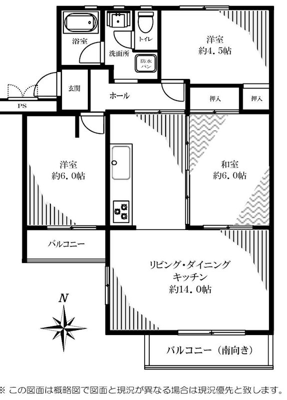 にれの木台第一住宅24棟 間取図・土地図