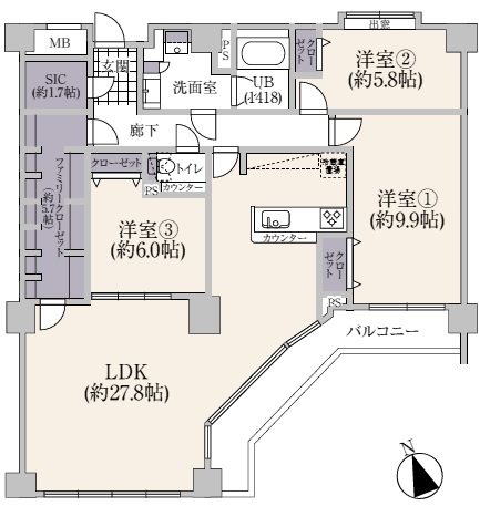モアクレスト南葛西 間取図・土地図