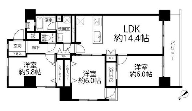 行徳ハイム3号棟 間取図・土地図