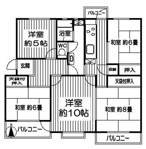 みつわ台3-13団地13棟 間取図・土地図