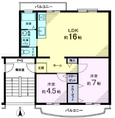 落合団地4-2 間取図・土地図
