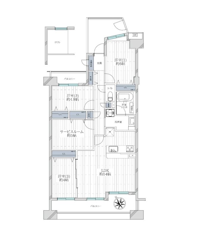エステ・シティ海浜幕張壱番館 間取図・土地図
