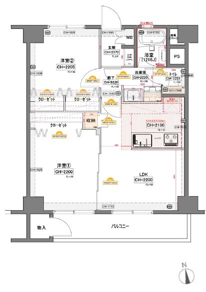 六浦荘団地Ｃ棟 間取図・土地図