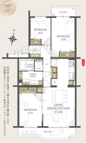 東鷲宮ニュータウン公園通り３－６号棟 間取図・土地図