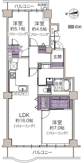 清新南ハイツ　１８号棟 間取図・土地図