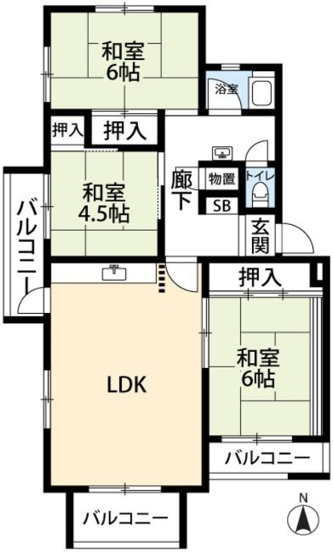 たまプラーザ団地5街区5号棟 間取図・土地図