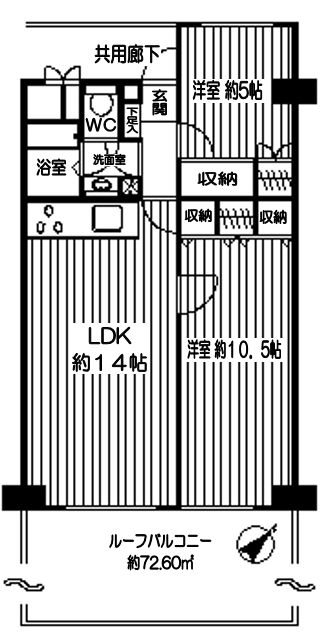 稲毛ファミールハイツ５棟 間取図・土地図