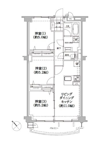 稲毛東映マンション 間取図・土地図
