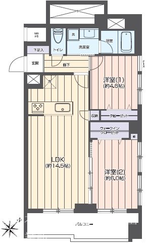 幹線谷津マンション 間取図・土地図