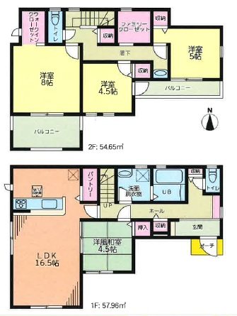 多摩市和田中古戸建 間取図・土地図