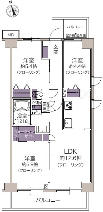 サニーハウス木場公園 間取図・土地図