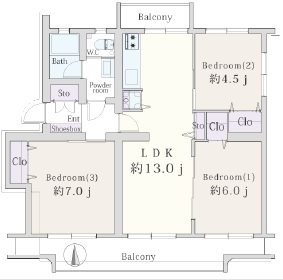 豊ヶ丘団地3-3 間取図・土地図