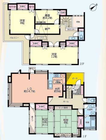 多摩市鶴牧５丁目中古戸建 間取図・土地図