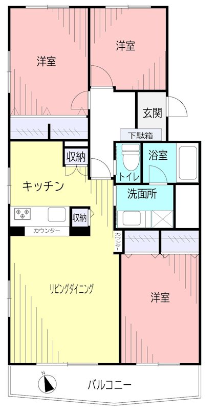 幕張サンハイツ  間取図・土地図