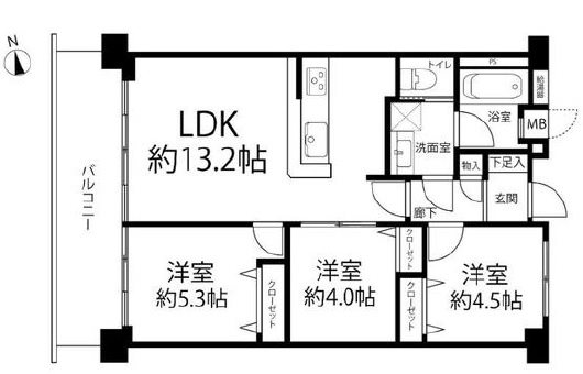 宇喜田住宅 間取図・土地図
