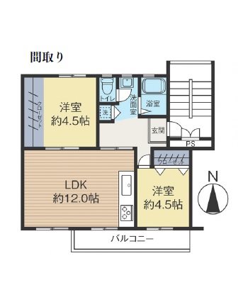 幸町西住宅 間取図・土地図