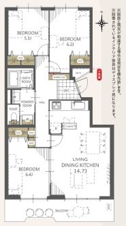 金沢シーサイドタウン並木２丁目１－３号棟 間取図・土地図