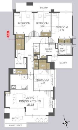 ガーデンプラザ新検見川５番館 間取図・土地図