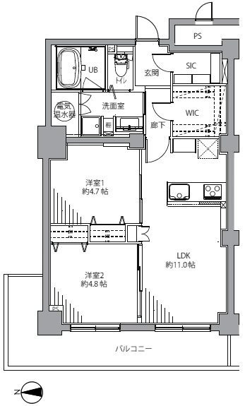 清新中央ハイツ　６号棟 間取図・土地図