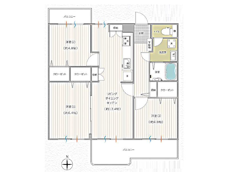 並木1丁目第1住宅 11-3号棟 間取図・土地図