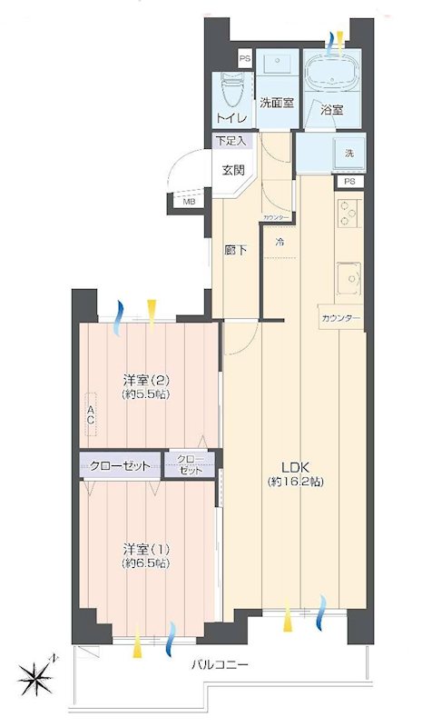 新ゆりグリーンタウンけやき街区２号棟 間取図・土地図