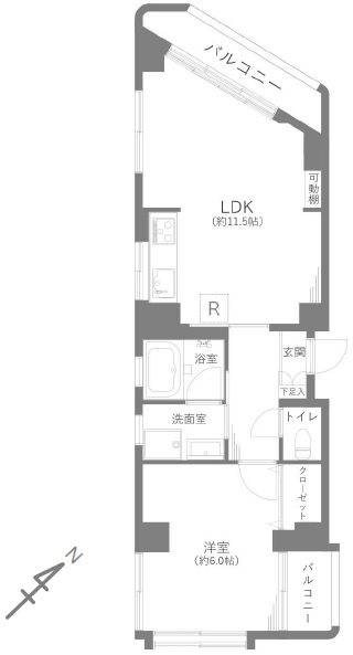 パレスサンセイ 間取図・土地図