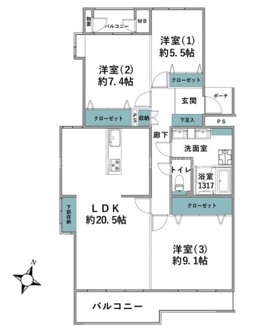 茅ヶ崎宮ノ前ハイツ 間取図・土地図