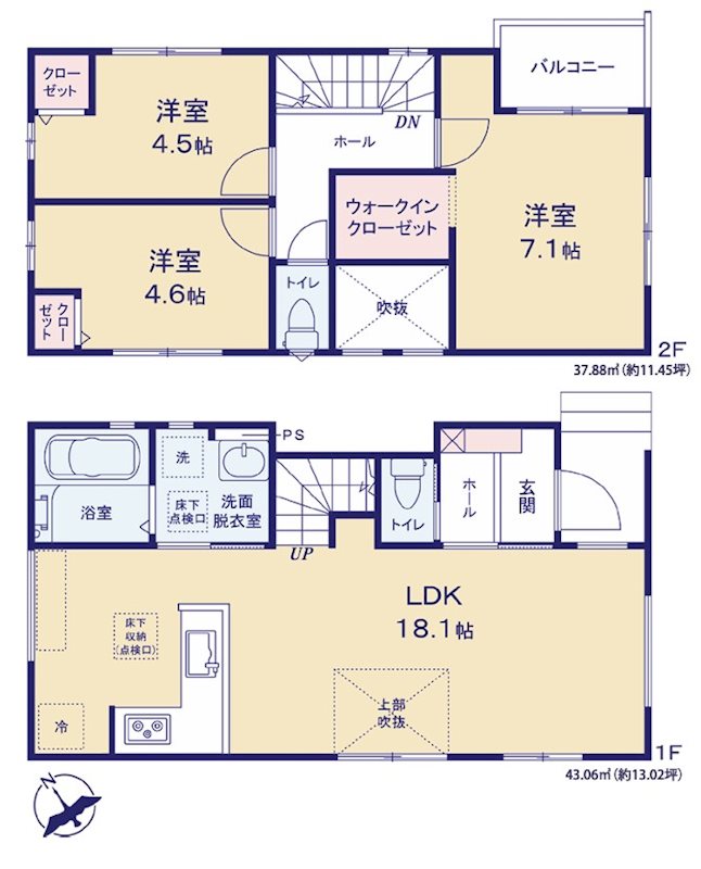 千葉市花見川区南花園1期 間取図・土地図