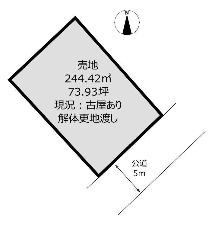 【売地】倉敷市天城台2丁目5-15 間取図・土地図