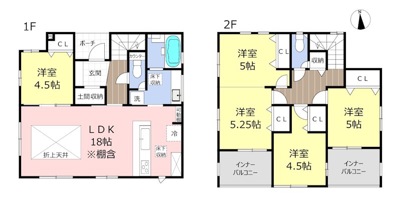 【新築戸建て】岡山市東区西大寺射越2期≪全２棟≫　②号棟  間取図・土地図