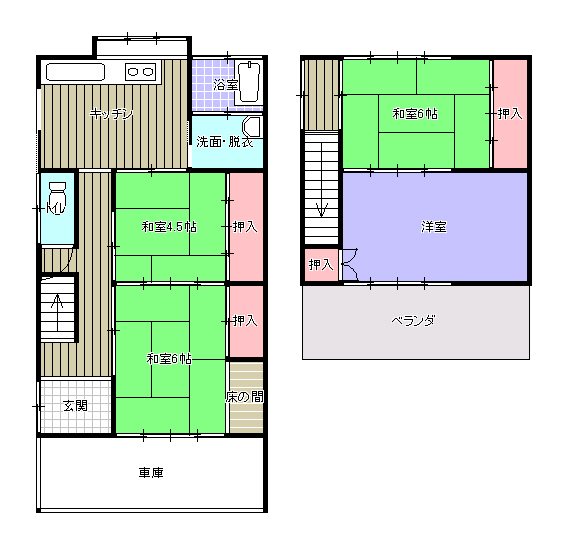 千防一丁目売物件 間取図・土地図