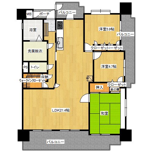 サンライフ九工大前Ⅱ 間取図・土地図